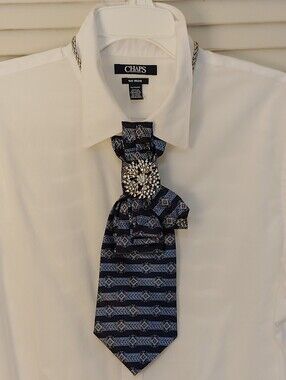 Women's Navy Blue Patterned Tie
